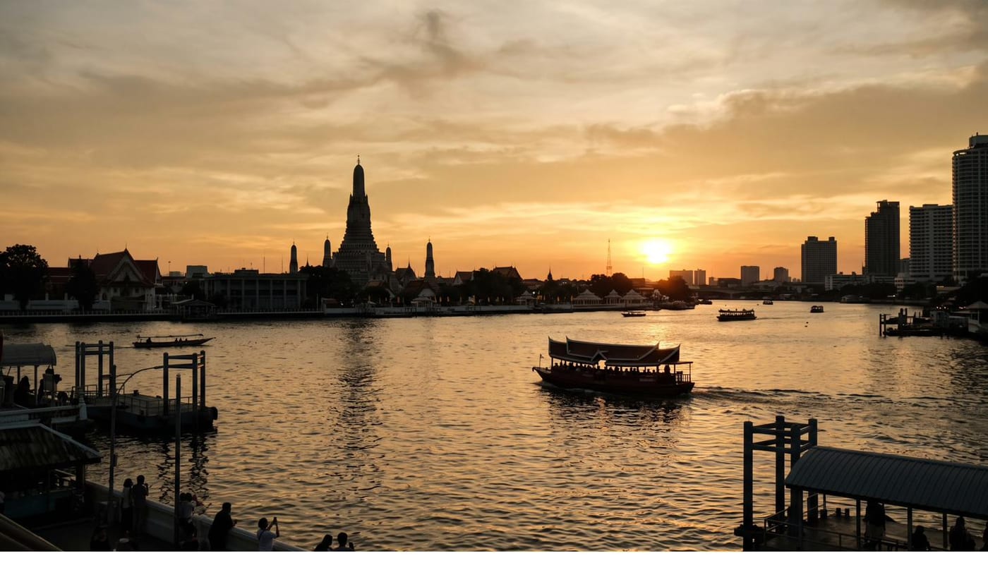 The river at sunset